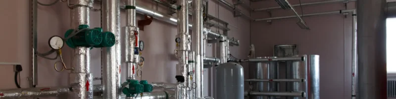 Inside view of the heating unit in the recycling plant